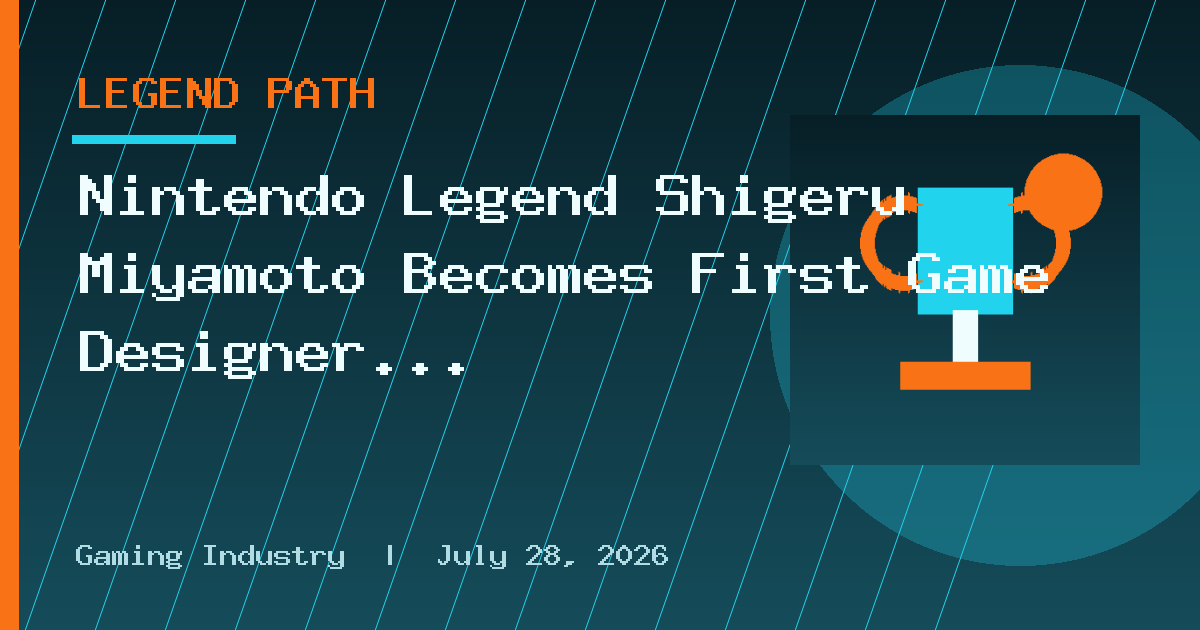 Nintendo Legend Shigeru Miyamoto Becomes First Game Designer to Be Awarded