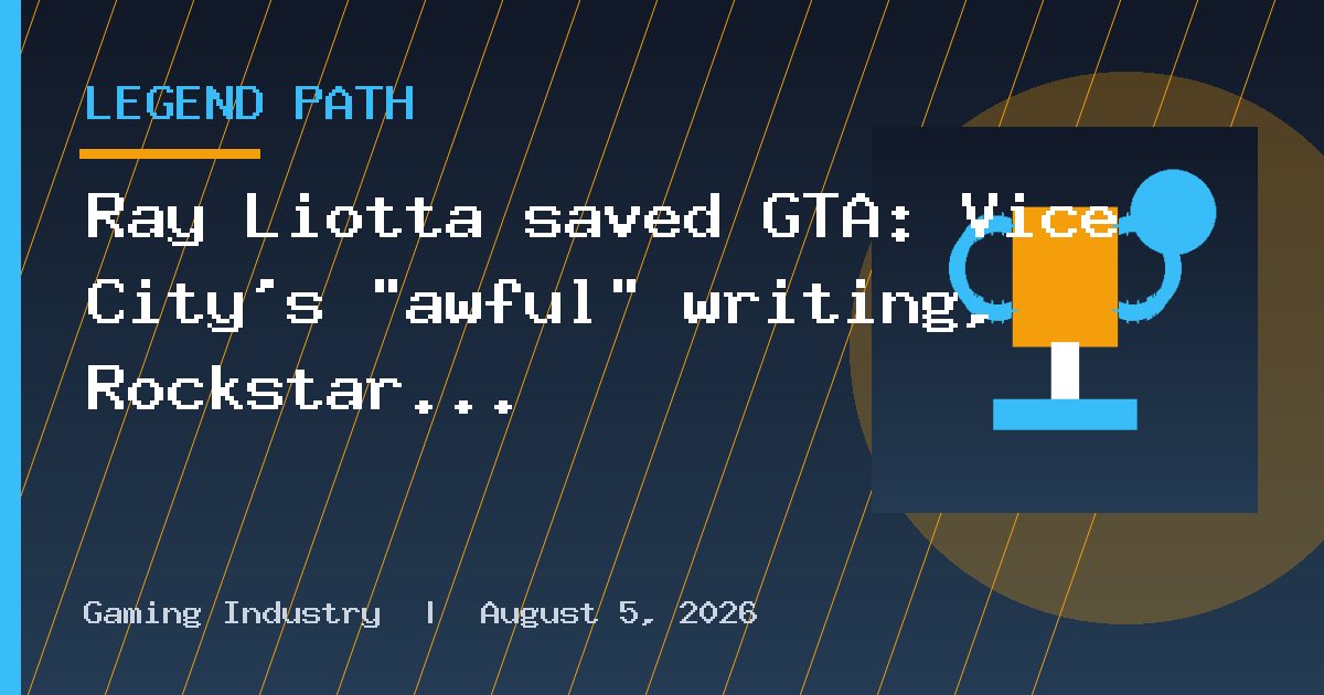 Ray Liotta saved GTA: Vice City's "awful" writing, Rockstar co-founder Dan