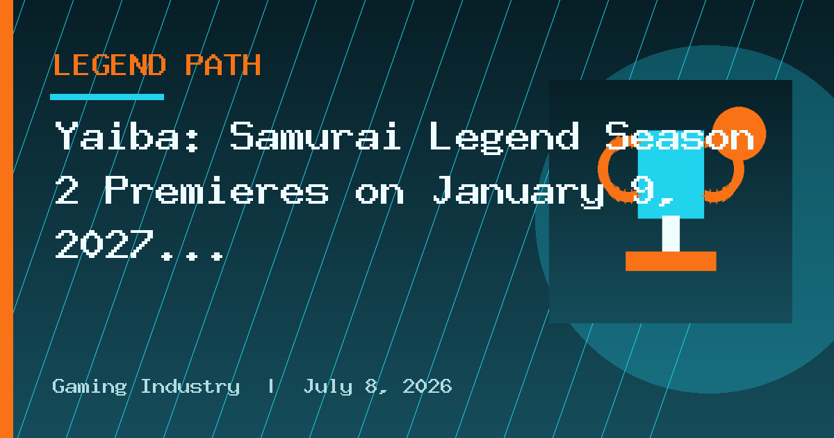 Yaiba: Samurai Legend Season 2 Premieres on January 9, 2027
